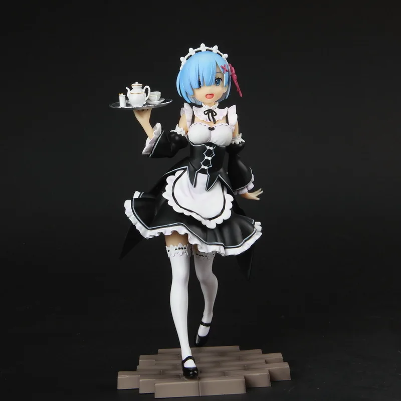 Re:Life in a Different World from Zero Rem with Tray Ver. Girl Action Figure Model Toys 23cm |