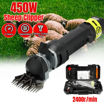 

450W Electric Sheep Pet Hair Clipper Shearing Kit Shear Wool Cut Goat Pet Animal Shearing Supplies Farm Cut Machine EU Plug