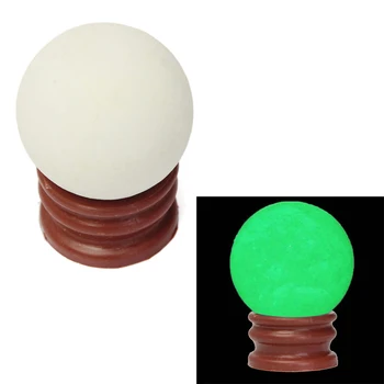 

2020 New Delicate Glow In Dark Quartz Crystal Sphere Ball Green Luminous 3.5cm + BASE