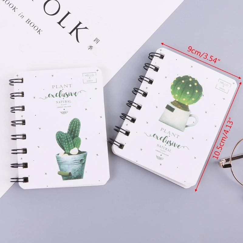 

Cute Cactus Daily Office Supplies Planner Spiral Notebook Diary Notepad Memo Pad WXTA