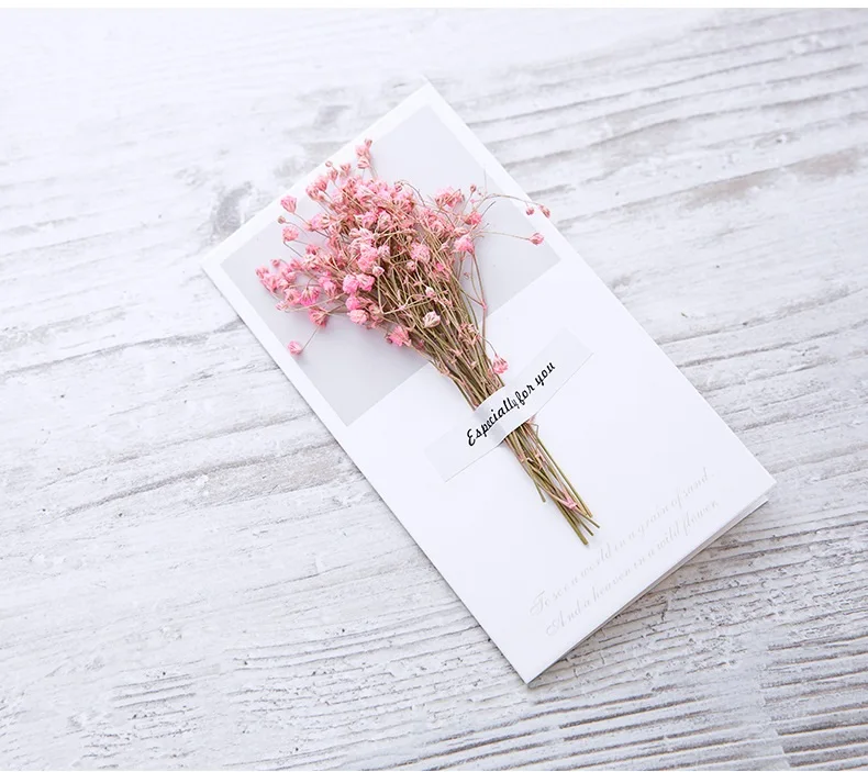 1 Набор настоящие сушеные цветы поздравительная открытка сделай сам Ретро бумага ручные сушеные цветы поздравительные открытки креативные цветы Милые конверты