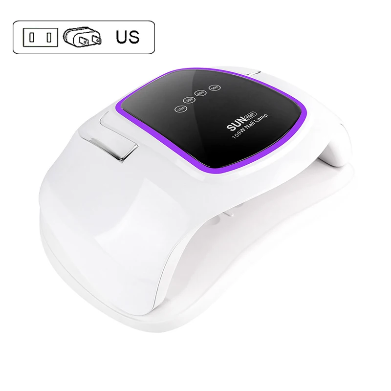 Purple US Plug SUN BQ6T 108 ВТ двухручная лампа для ногтей, сушильная лампа для гелевого лака, УФ светодиодный светильник для ногтей, сушилка, маникюрные инструменты, Прямая поставка - Цвет: Purple US Plug