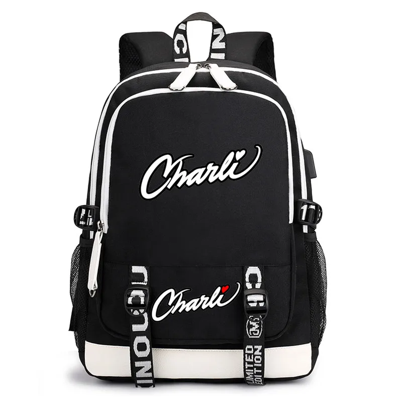 Charli Damelio Merch Unisex Student School USB Bag Travel Backpack Computer for Boy Girl Teens Starry Sky | Багаж и сумки