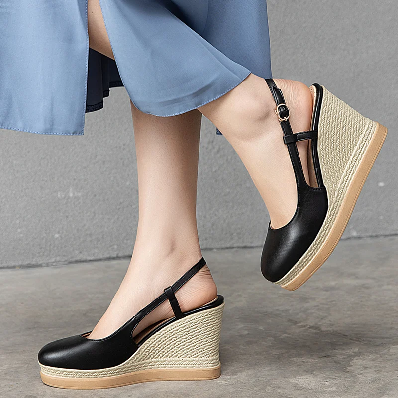 comfortable white wedges