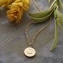 

A-Z Arabic Letter Necklaces For Women Stainless Steel Alphabet Round Pendant Necklace Couple Party Aesthetic Jewelry collares