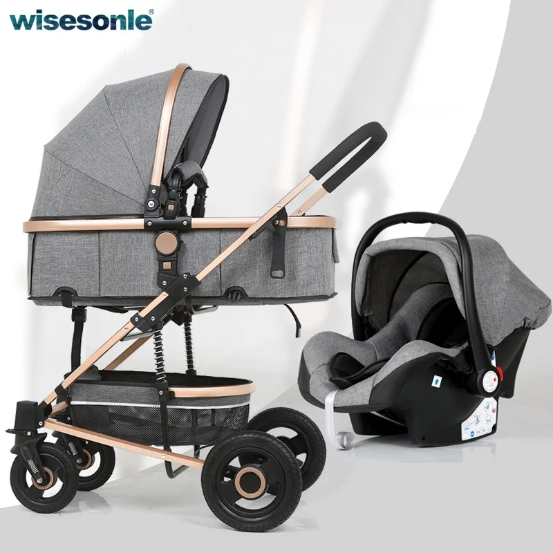 

Baby Stroller 3 in 1 luxury umbrella newborn baby strollers High Landscape Stroller Folding strollers baby trolley baby pram