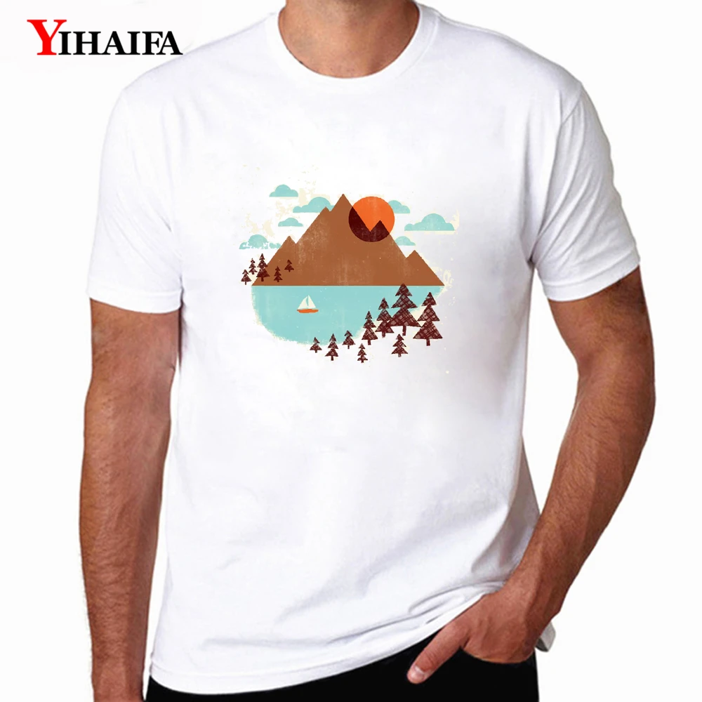 

Casual Men T-Shirt Harajuku Cartoon Forest Graphics Tees Short Sleeve Casual Tops Mens Funny T Shirts Undershirt Tee