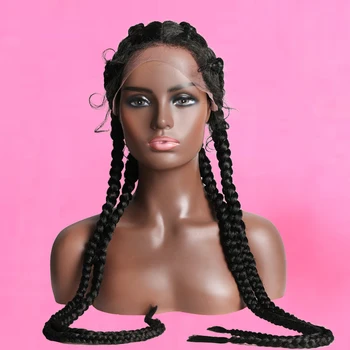 

30 inch Braided Lace Front Wigs Synthetic Lace Front Wig for Black Women Cornrow Braids Lace Wigs with Baby Hair Box Braid Wig