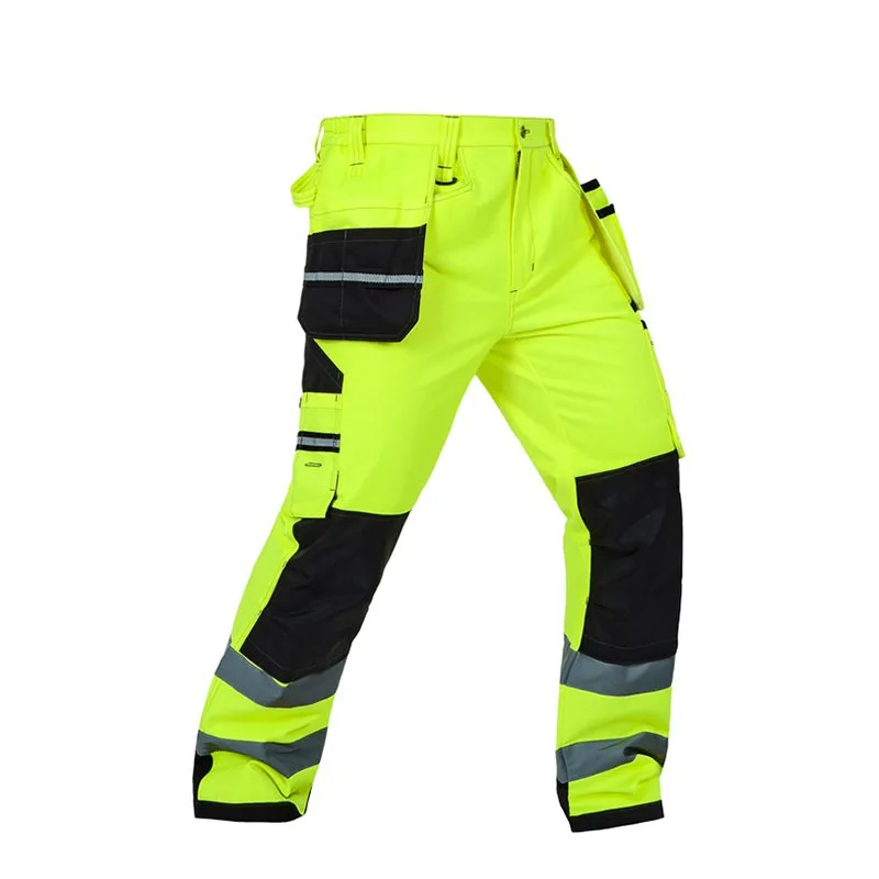 Hi vis инструмент карманные брюки функциональная Безопасная рабочая одежда рабочие брюки карго рабочие брюки с наколенниками
