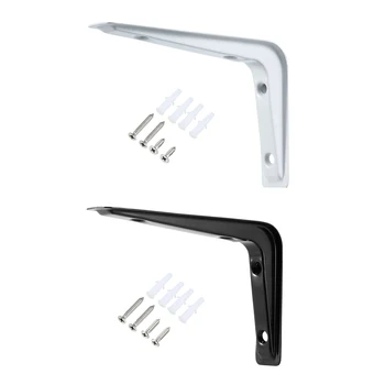 

uxcell Uxcell 6Pcs Shelf Bracket, Heavy-Duty L Brackets Right Angle Bracket Support Corner Brace Wall Mounted, Carbon Steel