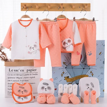 

18pcs/set Newborn Baby Clothing Set Winter Suit Shirt Pants Infant Long Sleeve bibs sets Autumn Baby Nursing
