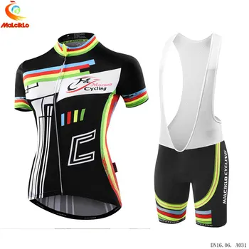 

2020 MALCIKLO Women Cycling Clothing Ropa Ciclismo Bike Jersey Set short Sleeve Cycling Jersey Gel Pad Bike bib Pants Suit