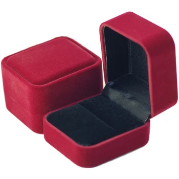 

High Quality Fashion flocking Gift Box, Jewelry Packaging earrings boxes Ring boxes Red Couple Rings box