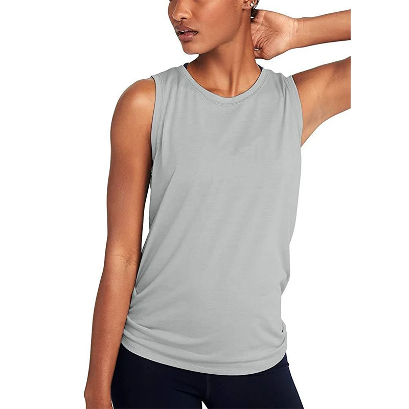 Женская гимнастическая майка без рукавов для йоги сетчатая одежда для фитнеса спортивная женская футболка для тренировок Спортивная одежда для бега рубашки для йоги - Цвет: Grey1