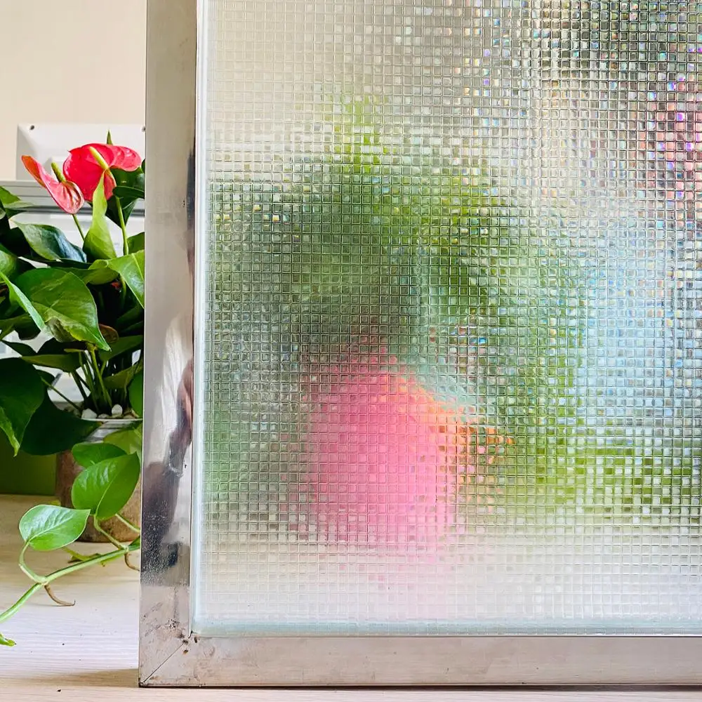 

3D Stained Mosaic Decorative Window Film Static Privacy Protective Glass Sticker Vinyl Self-Adhesive Window Decals Heat Control