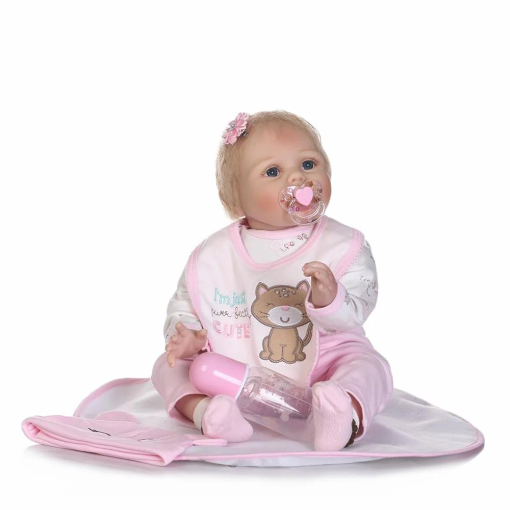 55 см Виниловая силиконовая кукла Reborn Baby, детская игрушка, подарок на день рождения, Новинка