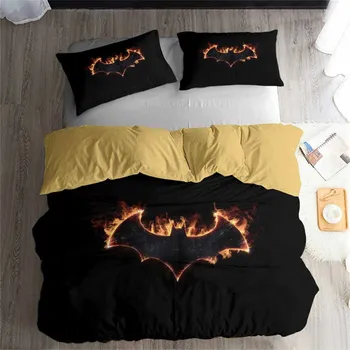 

HELENGILI 3D Bedding Set Batman Print Duvet Cover Set Bedcloth with Pillowcase Bed Set Home Textiles #TB-13