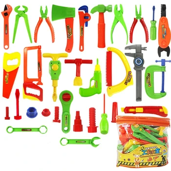 

32pcs Boy Kids Gift Classic Play House Educational Random Color Plastic Simulation Repair Tools Set