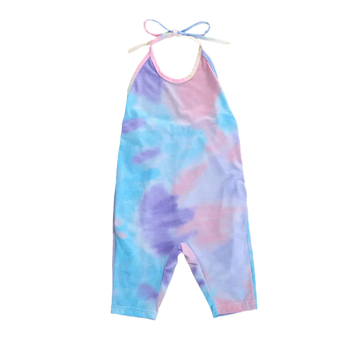 Baby Jumpsuit Cotton  Boho Infant Baby Girl Kids Tie-dye Romper Summer Sleeveless Halter Lace-up Jumpsuit Fashion Children Backless Romper 1-6Years carters baby bodysuits	 Baby Rompers