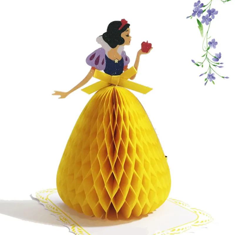 Snow White 3D Белоснежка Принцесса Золушка поздравительная открытка Дети День рождения Свадьба Вечеринка благословение открытка приглашения День Святого Валентина декорации - Цвет: Snow White