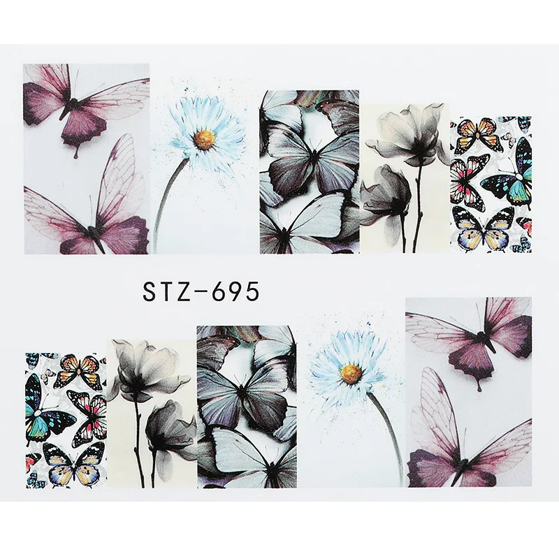 1 PCS mixed paste nail art decal flamingo butterfly ladybird flower animal pattern water manicure suction head foil | Красота и