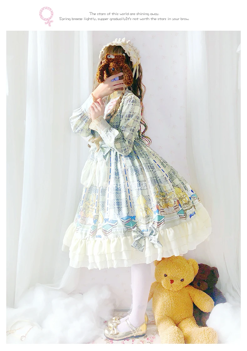 Японское платье принцессы, милое винтажное платье в стиле Лолиты с бантом, милое платье в викторианском стиле, платье в готическом стиле