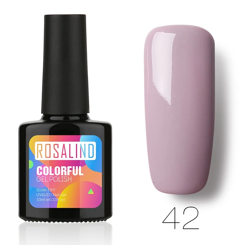 10ml 42 ROSALIND гель для ногтей Полупостоянный Гибридный лак УФ светодиодный лак для ногтей Гель-лак для маникюра дизайн ногтей верхнее и Базовое покрытие - Цвет: 10ml 42