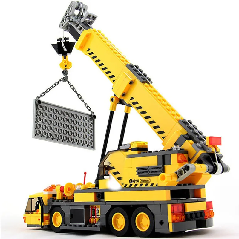 Assembly-Bricks Truck Building-Blocks Educational-Toys City-Crane Engineering Construction