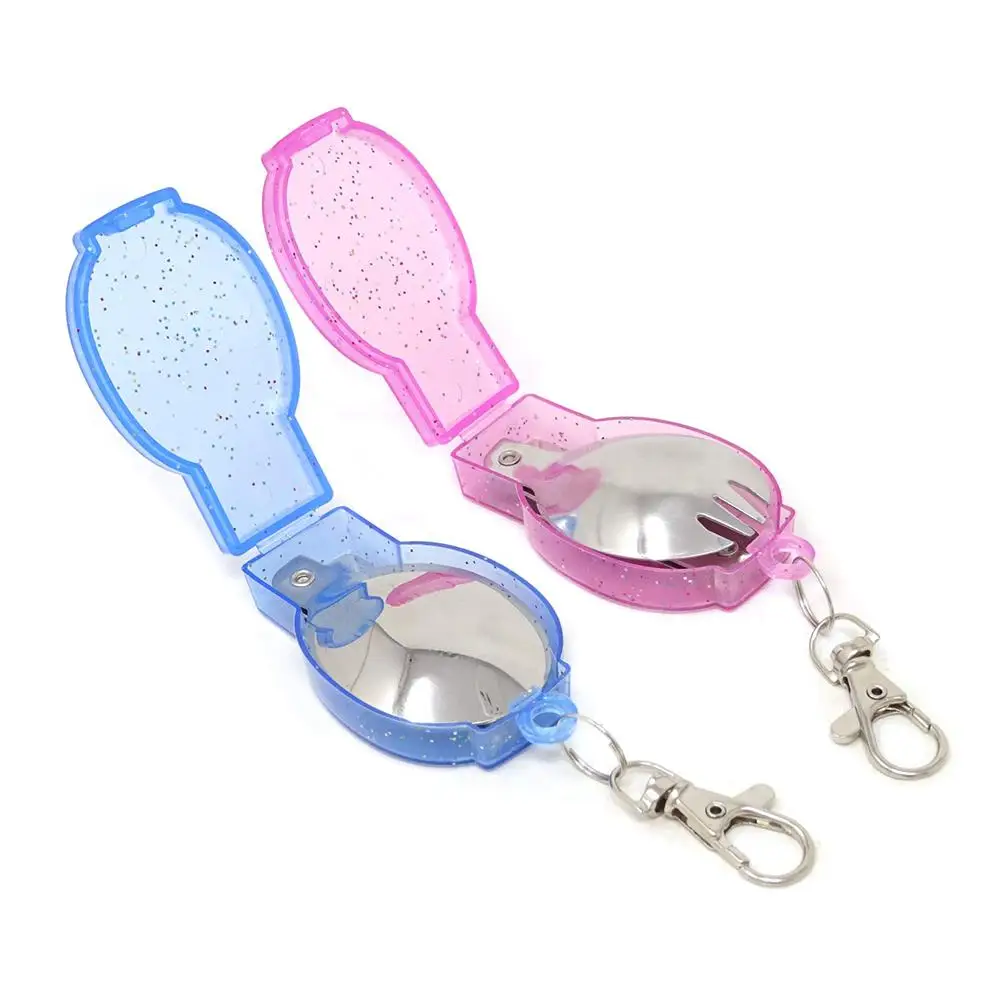 Portable Mini Tableware Folding Spoon Stainless Steel Cutlery for Outdoors Camping Barbecue Picnic