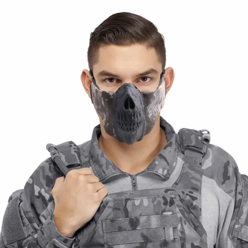 

Skull Strike Steel Half Mask Face Paintball CS Wargame Military Airsoft Tactical Masks Protection Hunting Accessories