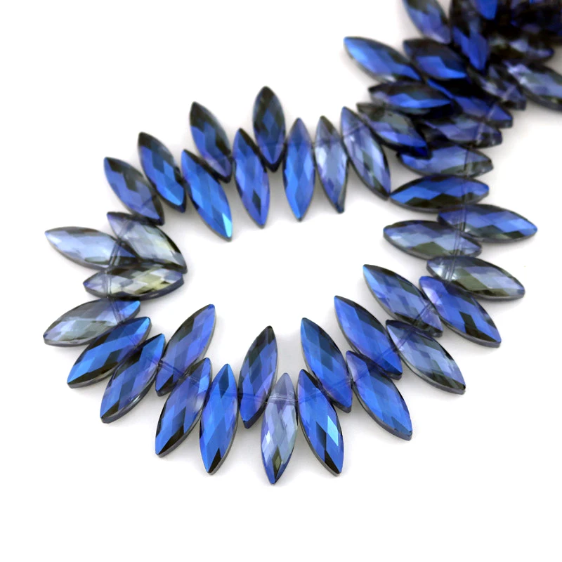 7x22mm about 50Pcs Crystal Beads Horse eye Glass Oval Shape for Jewelry Making DIY Handmade Necklace Pendant Wholesale | Украшения и