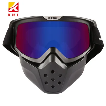 

Motocross Motorcycle Modular Mask Detachable Goggles And Mouth Filter Perfect for Open Face Motorcycle Half Helmet or Vintage