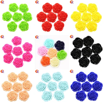 

50Pcs/Lot 42MM Choose Colors Chunky Resin Flower For Kids Girls Bubblegum Necklace & Charms Bracelet Decoration CD-RF-42MM
