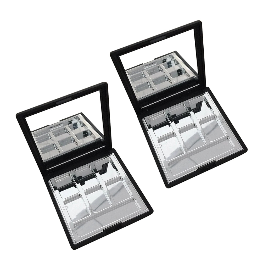 2PCS 7.5cm Empty Cosmetics Makeup Eyeshadow Aluminum Palette DIY Pans Case Tools