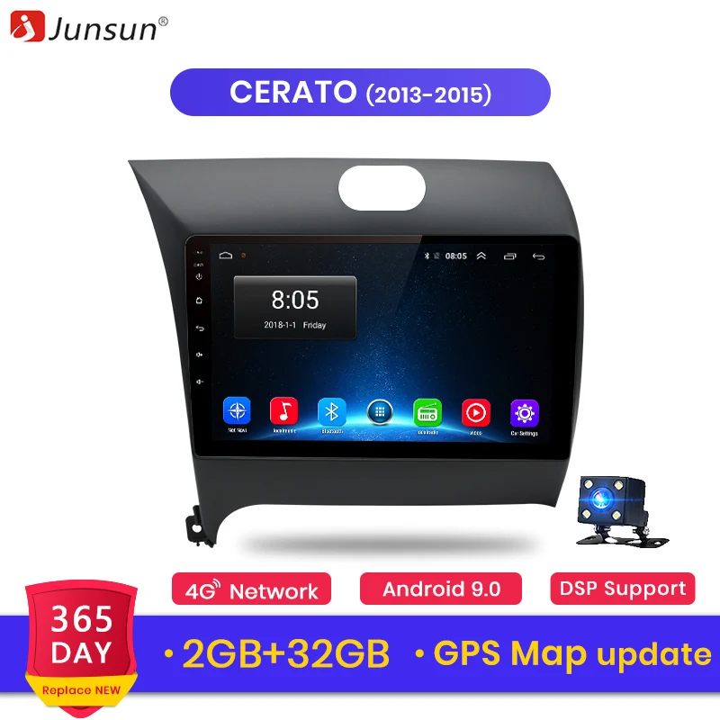 Junsun 2G + 32G Android 8 1 для Kia Cerato K3 2013-2015 Авто 2 din автомагнитола стерео плеер Bluetooth gps