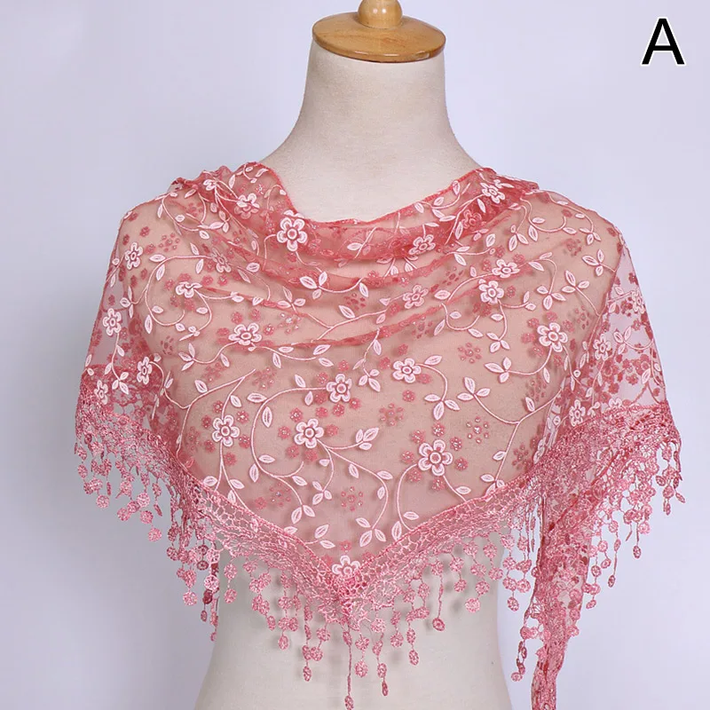 Fringes Shawl Female Scarf Women Tassel Shawls Scarves Hollow Out Silk Hijab Women Flower Lace Pendant Scarf Wrap silk scarf printed scarf