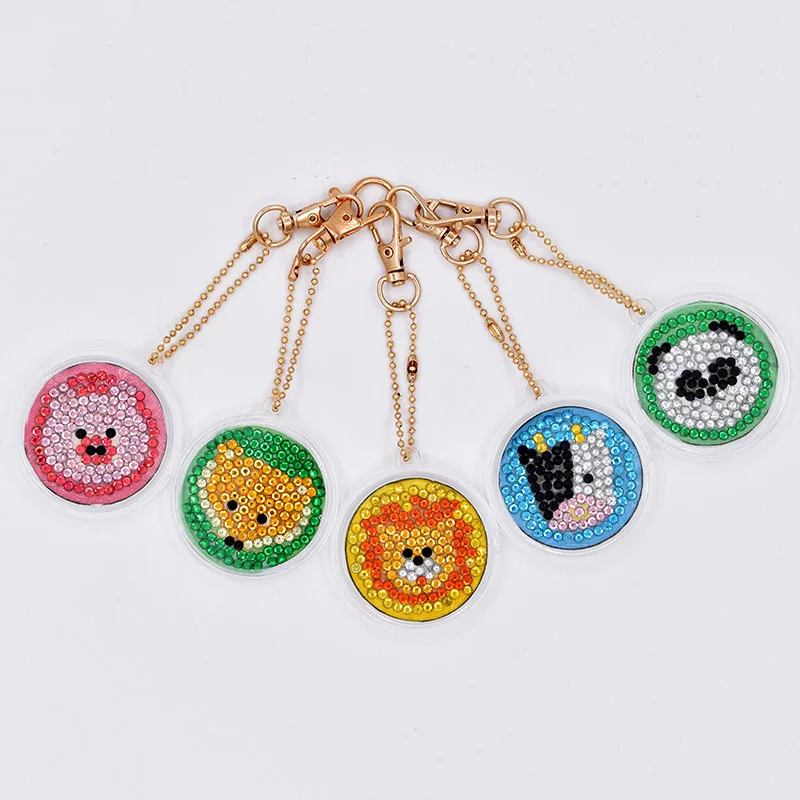 5pcs HOMFUN 5D алмазная живопись брелок специальные стразы подвеска с вышивкой DIY ремесло наборы крестиком брелок аксессуары - Цвет: 5pcs
