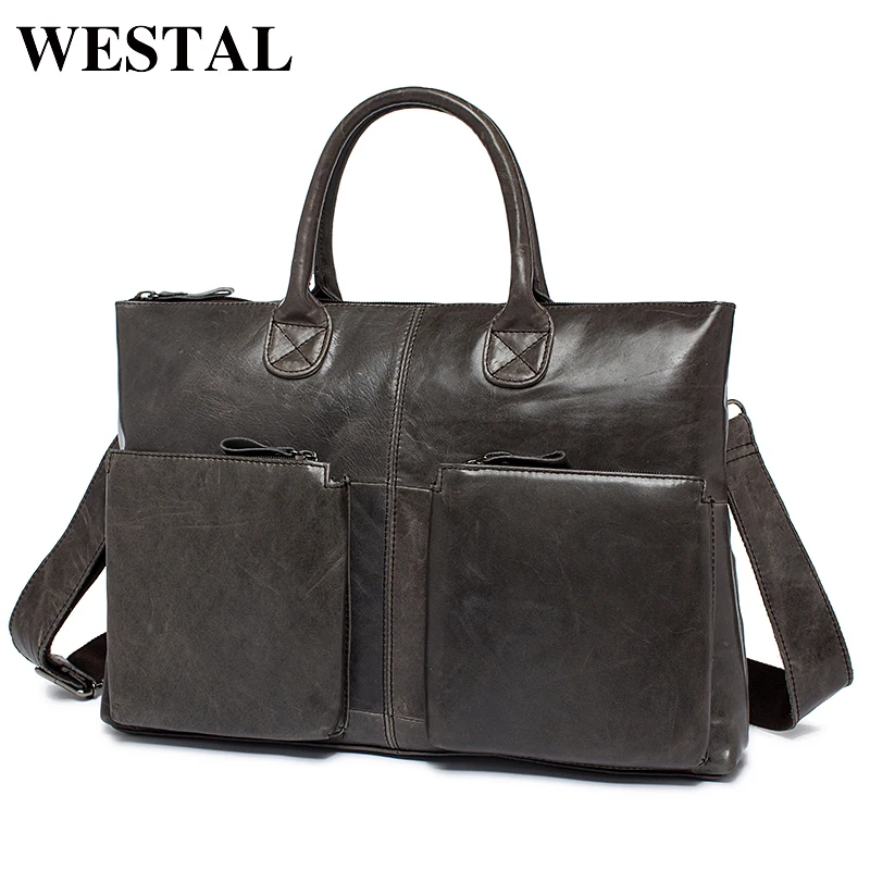 

New Simple Fashion Business Men Briefcases Genuine Leather Laptop Bag Casual Man Bag Briefcase Shoulder Bags 502