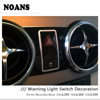 

NOANS Car Styling Central Console Warming Light Button Frame Stickers For Mercedes Benz GLK200 GLK260 GLK300 Accessories