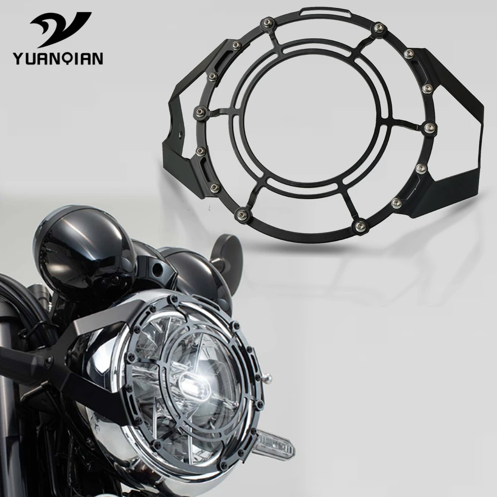 Motorcycle Round Headlight Guard Grille Protector Cover Stainless Steel