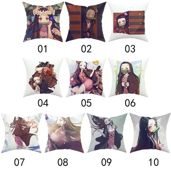 

Japanese Anime Demon Slayer Cushion Cover Home Decorative Pillow Case Cojines Decorativos Para Sofa Pillow Cover