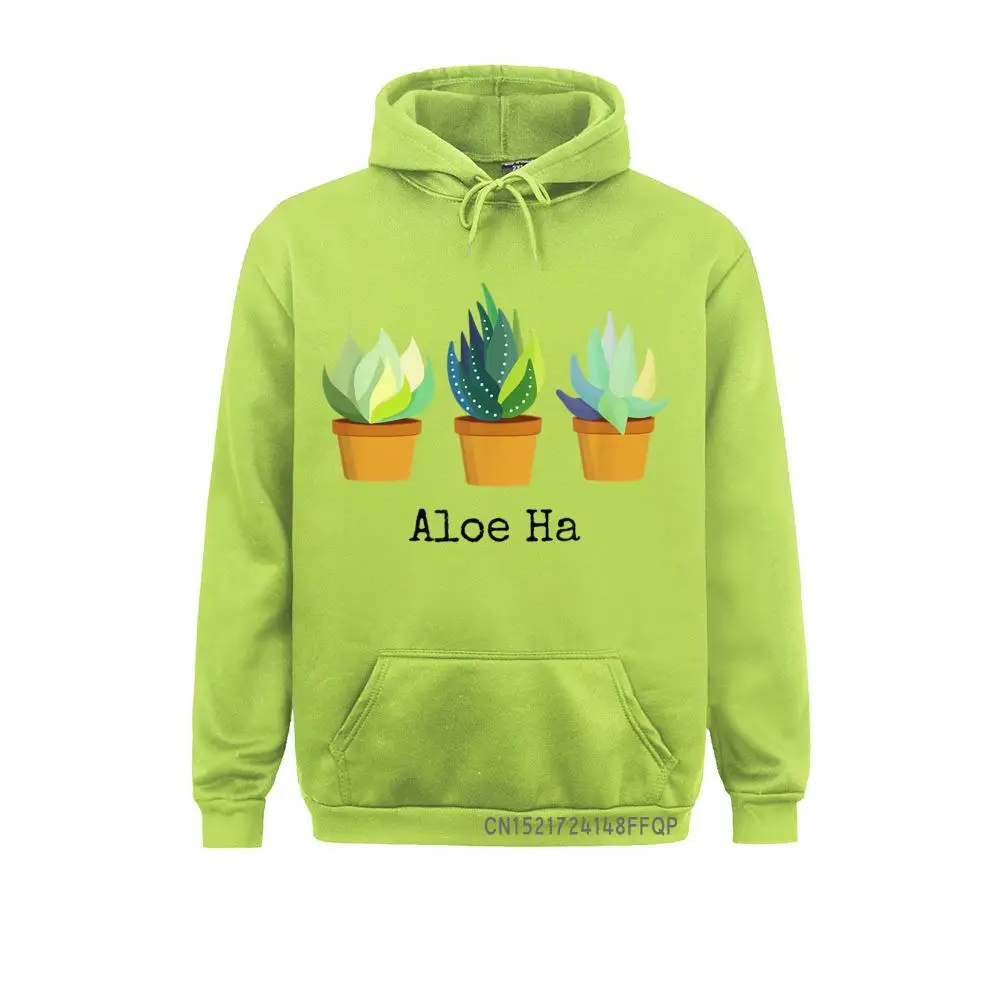 Retro Men Hoodies Printed On Sweatshirts Long Sleeve Normcore Sportswears  greenFunny Witty Plant Aloe Ha Pun Garden T-Shirt  36489 lightgreen