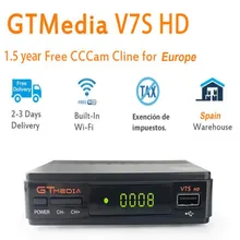 GT Media v7s hd DVB-S2 Freesat Satellite receiver Decoder&1.5 year Europe Spanish Portugal server cccam H.265 HD v8nova v9 super