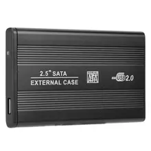 2,5 дюймовый чехол для жесткого диска HDD SSD Внешний корпус металлический SATA USB2.0 чехол для жесткого диска коробка для Windows Mac OS ноутбук PC черный