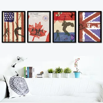 

American-Style Retro National Flag Home Living Room Decorative Painting Sofa Background Wall Painting Oil Painting Bedroom