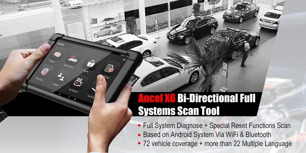 Ancel X6 звонки по Bluetooth и Wi-Fi Профессиональный OBD2 диагностический сканер полный Системы DPF SAS ABS EPB масла сброса Автомобильный сканер Авто диагностический инструмент