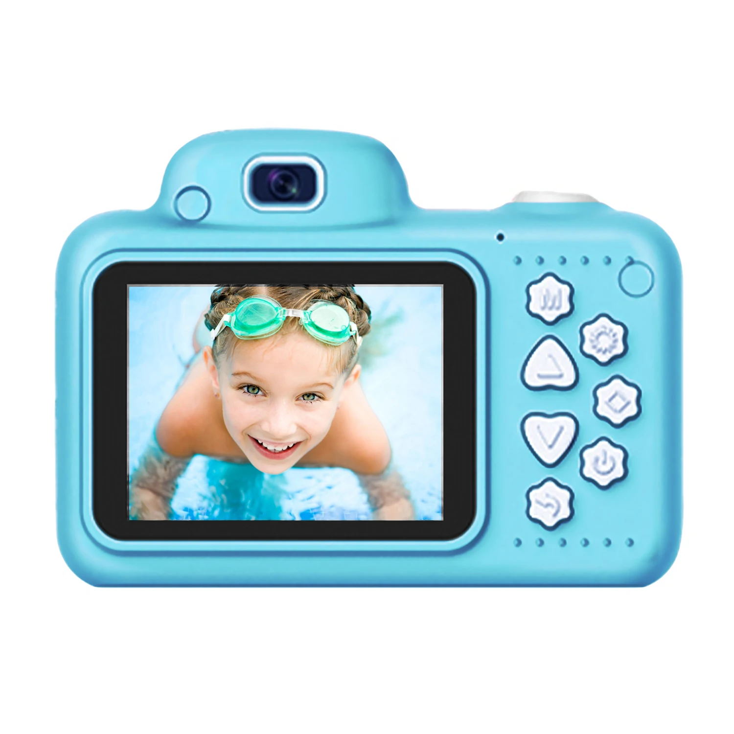Gosear Camera Mini Cute Rechargeable 800W Digital Camera with 2.4 Inch Large Screen 16GB SD Card for Children Birthday Gifts - Цвет: Blue