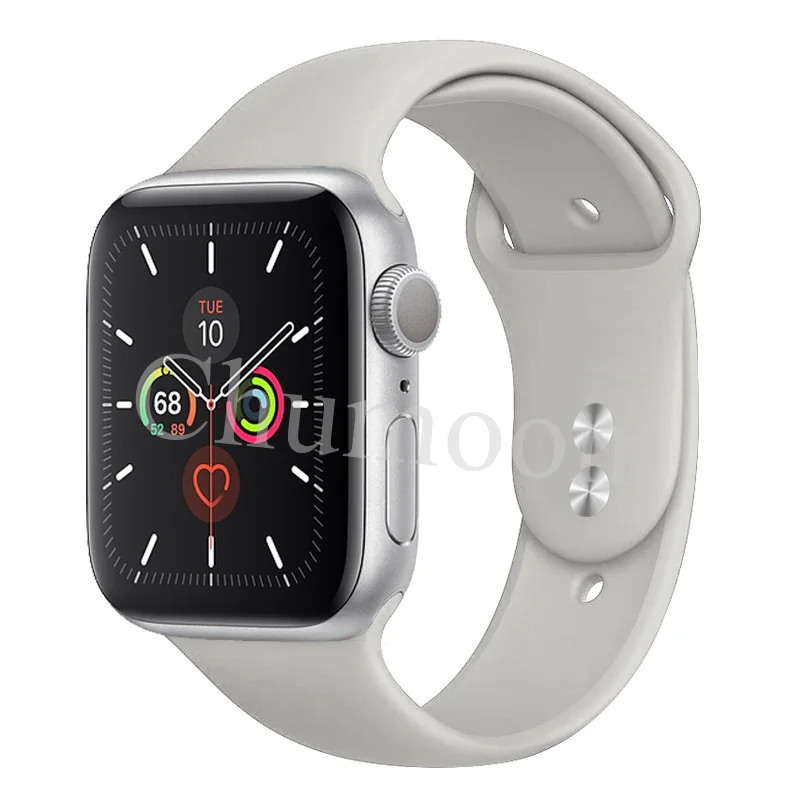 Спортивный ремешок для apple watch 38 мм 42 мм correa iwatch 4 ремешок 44 мм 40 мм силиконовый резиновый ремешок для часов Браслет apple watch 5 4 3 2 - Цвет ремешка: Stone