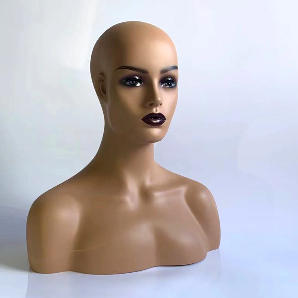New Luxury Realistic Mannequin Head Fiberglass Hat Wig Glasses Mold Stand No.16 