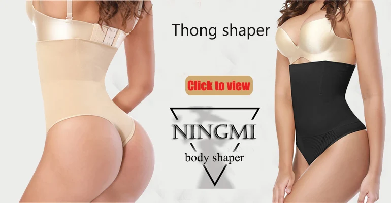 NINGMI Sexy Thong Shapewear Butt Lifter Women High Waist Trainer Tummy Control Panties Knicker Slimming Underwear Cincher Girdle spanx bodysuit